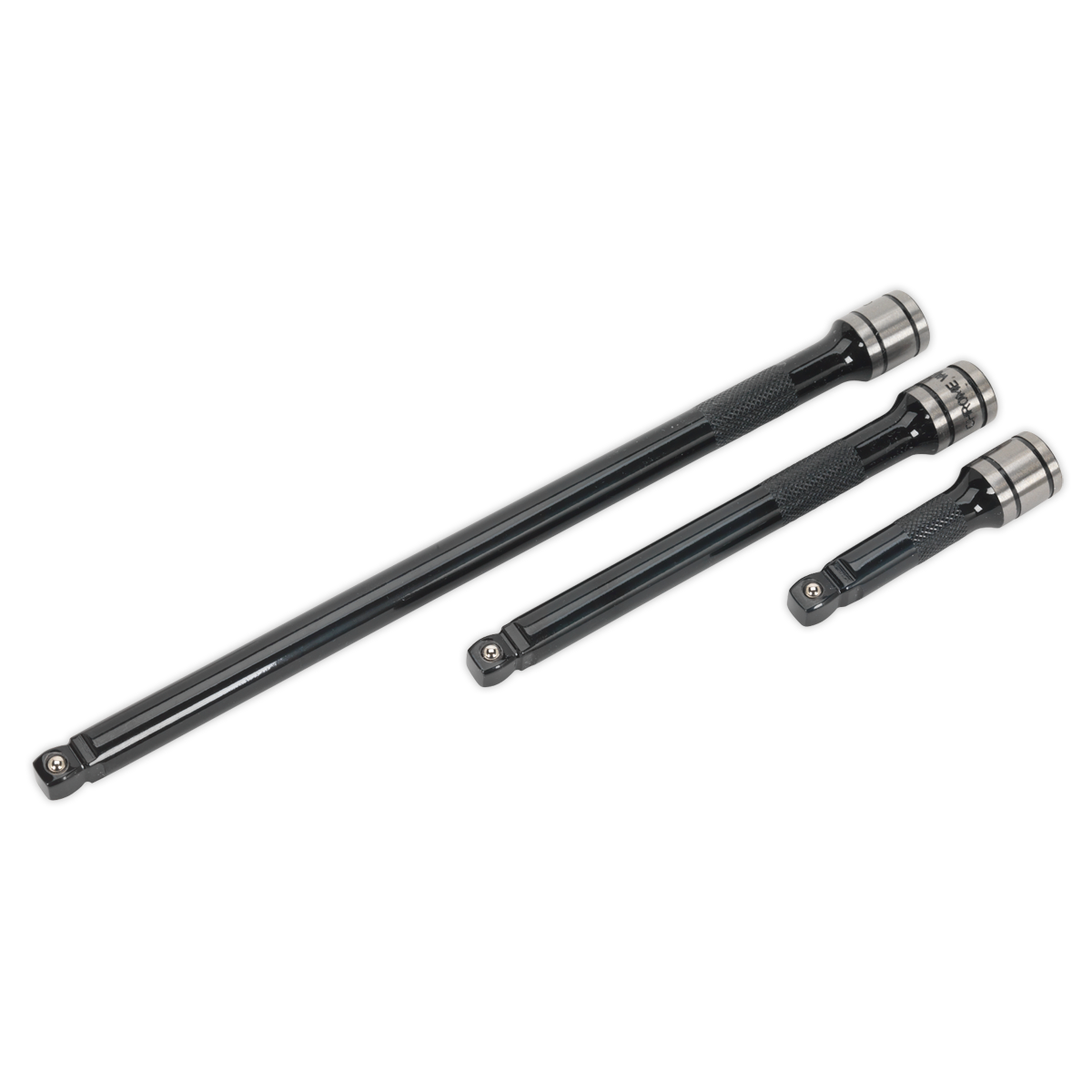 Sealey AK7691 Premier Black Wobble/Rigid Extension Bar Set 3/8"Sq Drive 3pc