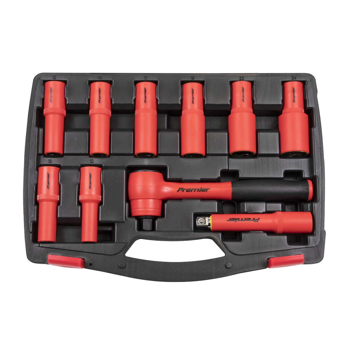 Sealey AK7943 Premier Insulated Socket Set 1/2"Sq Drive 10pc - VDE Approved