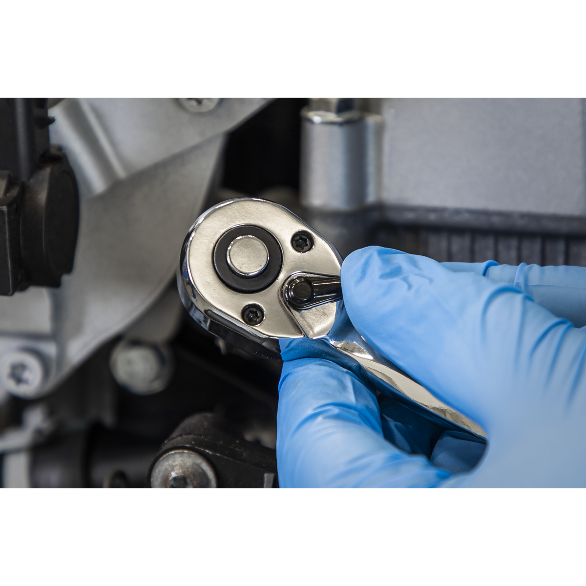 Sealey AK8937 Premier Offset Ratchet Wrench with Flip Reverse 1/4"Sq Drive