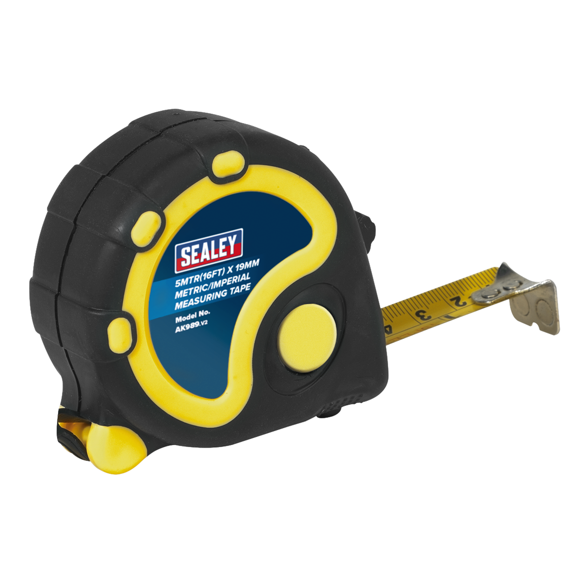 Sealey AK989 Rubber Tape Measure 5m(16ft) x 19mm - Metric/Imperial