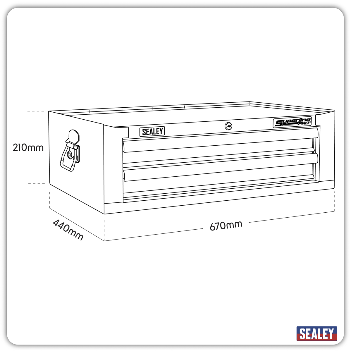 Sealey AP26029TO Mid-Box 2 Drawer with Ball Bearing Slides - Orange