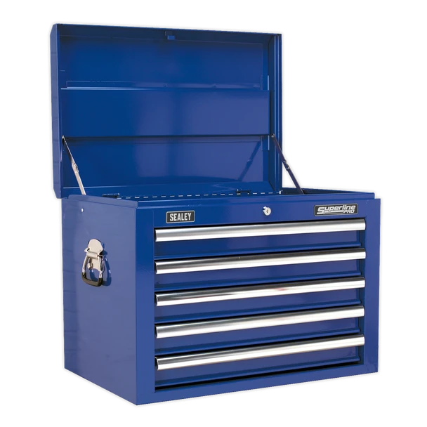 Sealey APSTACKTC Topchest, Mid-Box & Rollcab Combination 14 Drawer with Ball Bearing Slides - Blue