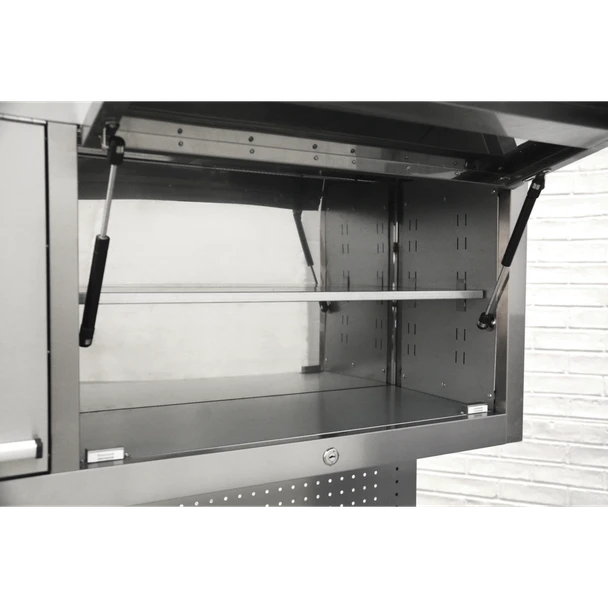Sealey AP5520SS Mobile Stainless Steel Tool Cabinet 10 Drawer with Backboard & 2 Wall Cupboards