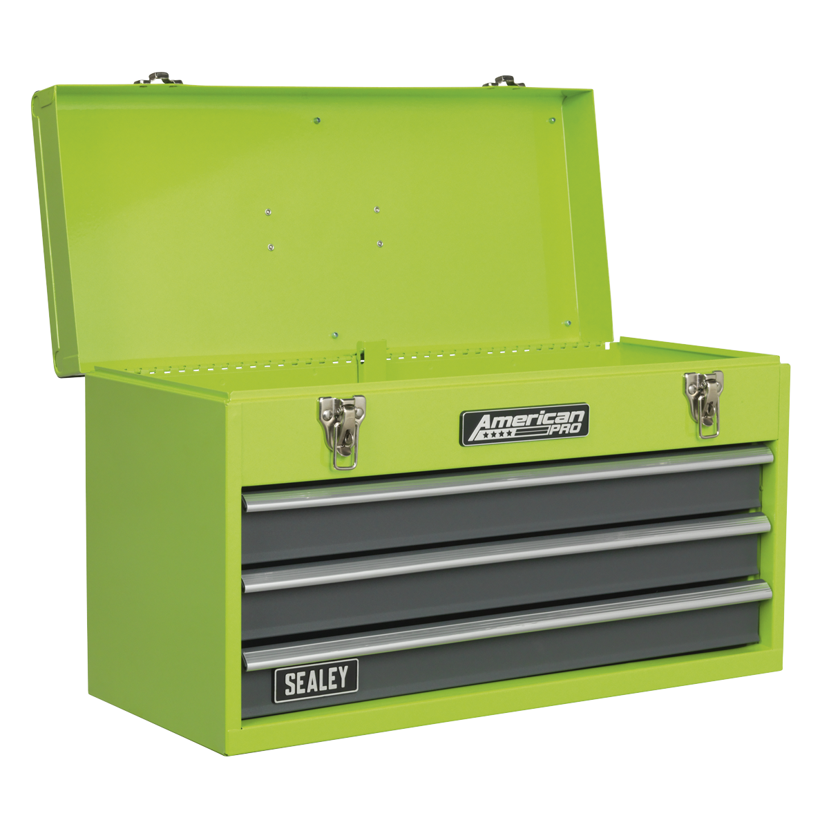 Sealey AP9243BBHVCOM Portable Tool Chest 3 Drawer with Ball Bearing Slides - Hi-Vis & 93pc Tool Kit