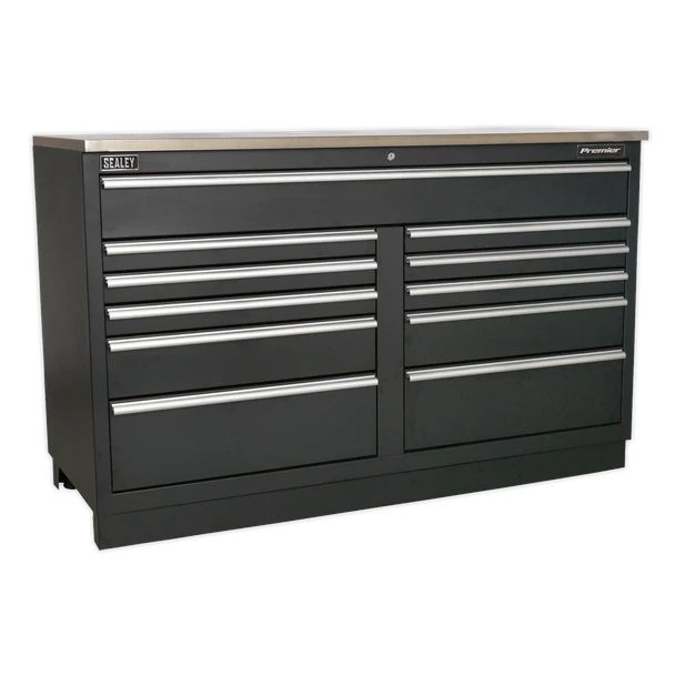 Sealey APMSSTEEL Premier 5.6m Storage System - Stainless Worktop