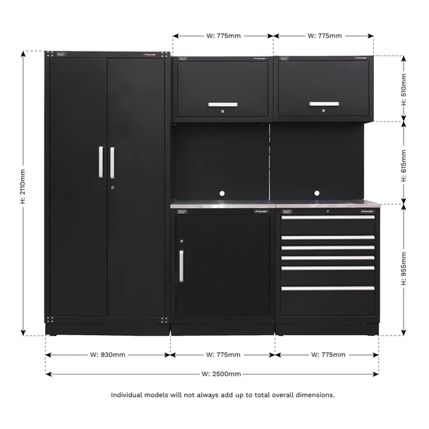 Sealey APMSCOMBO1SS Premier 2.48m Storage System - Stainless Worktop