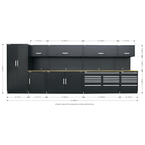 Sealey APMSOAK Premier 5.6m Storage System - Oak Worktop