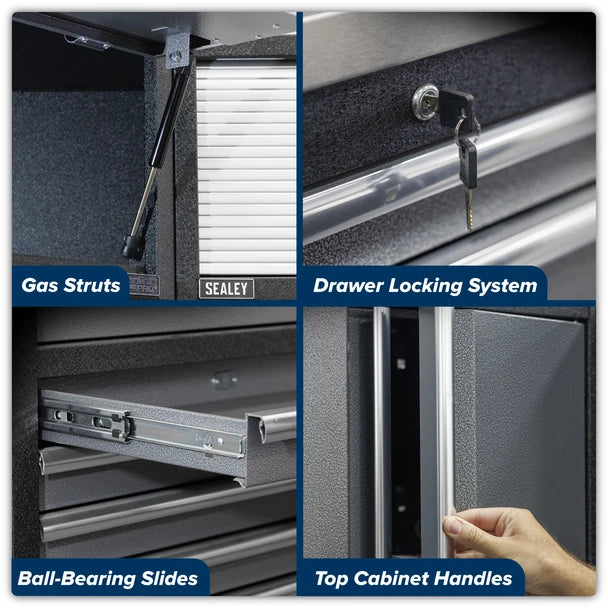 Sealey APMSSTACK13SS Superline Pro 3.24m Storage System - Stainless Steel Worktop