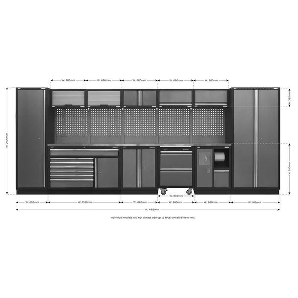 Sealey APMSSTACK15SS Modular Storage System Combo - Stainless Steel Worktop