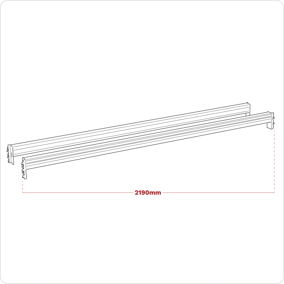 Sealey APRT2252 2250mm Cross Beam Tube 1000kg Capacity - Pair
