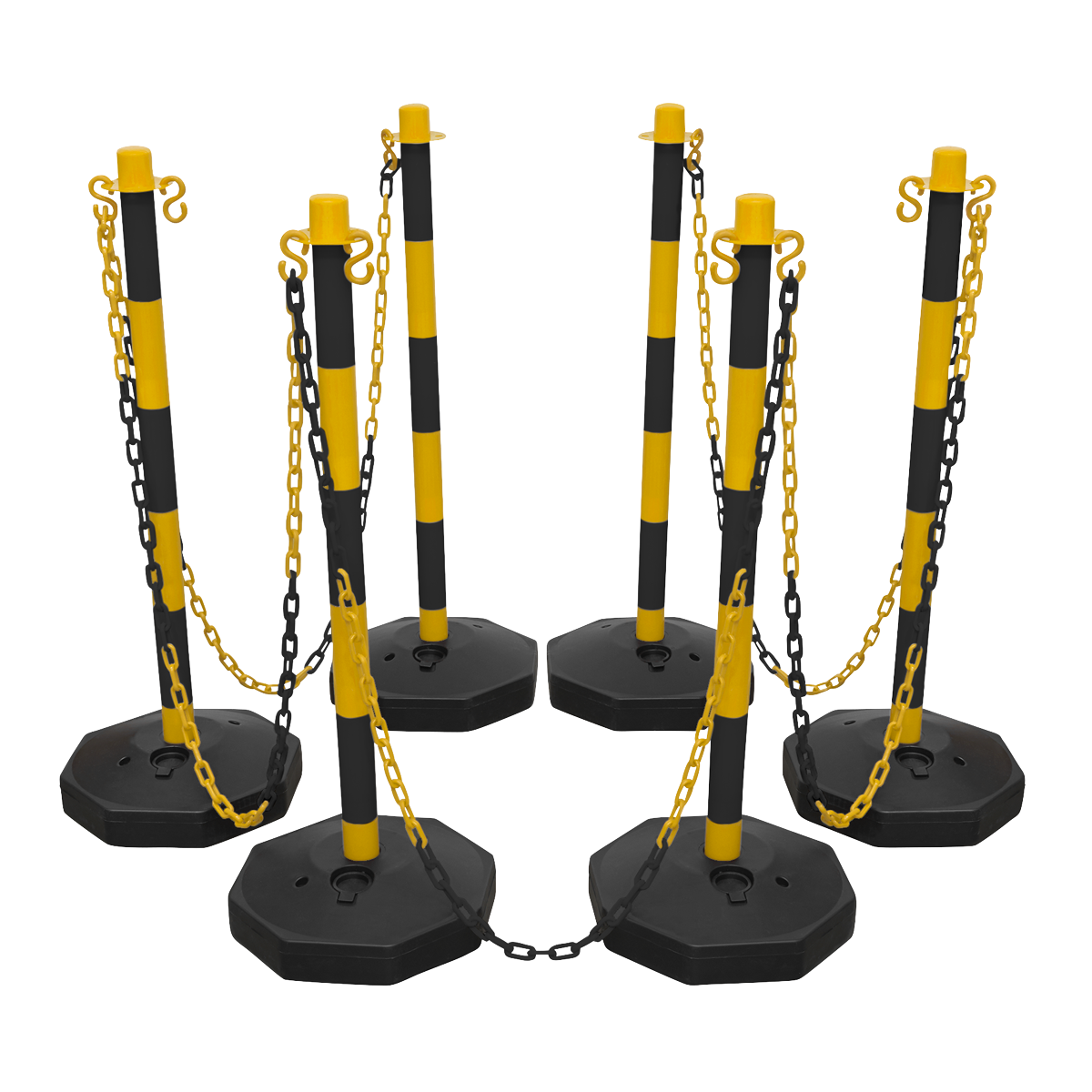 Sealey BYSBKIT Post & Chain Kit 25m - Black/Yellow