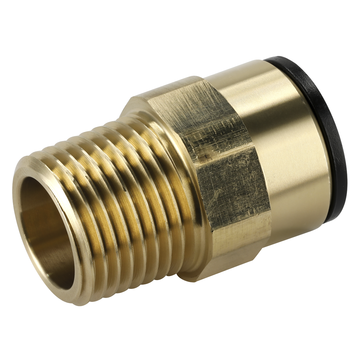 Sealey CAS15BSA Straight Adaptor 15mm x 1/2"BSPT Brass (John Guest Speedfit® - MM011504N)