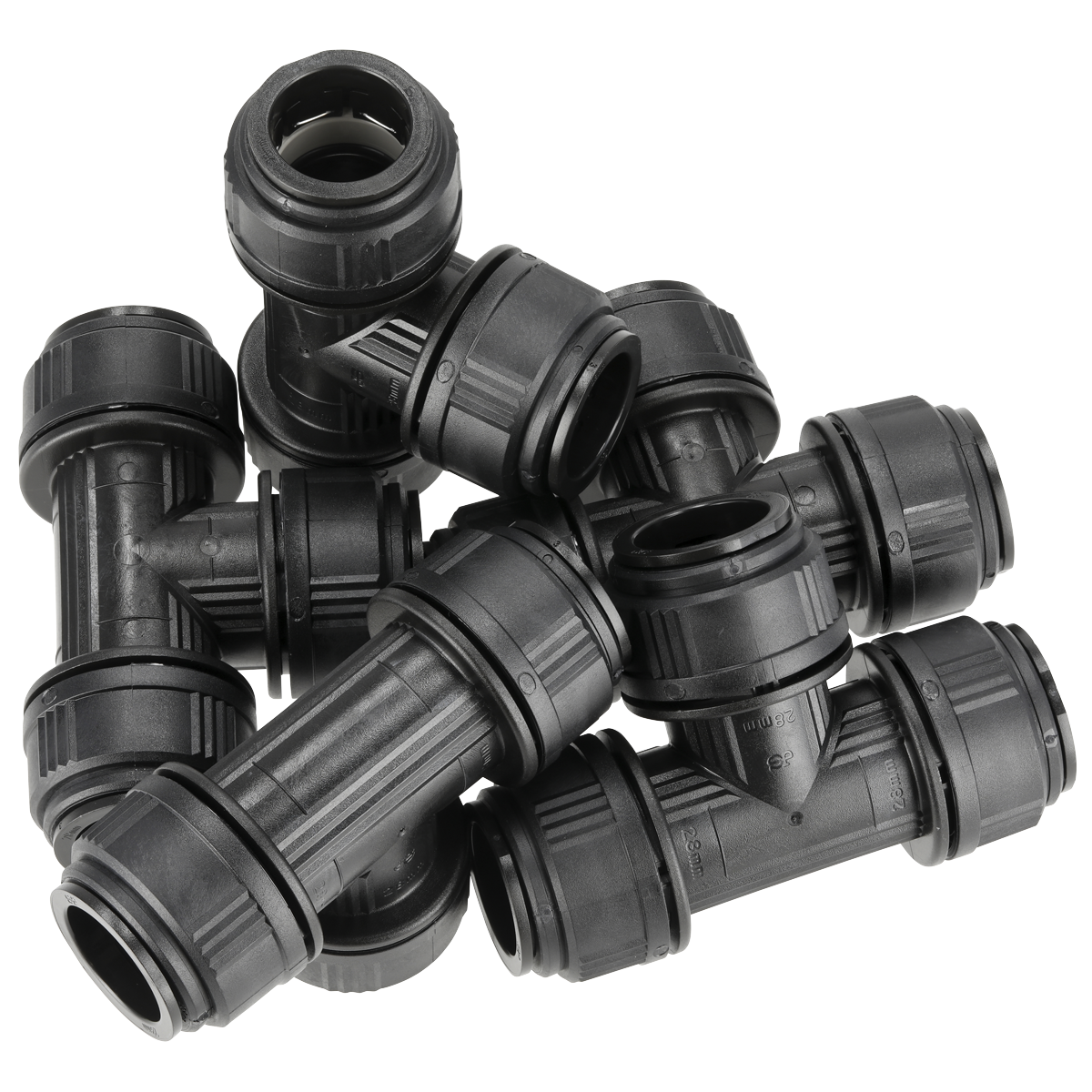 Sealey CAS28ET Equal Tee 28mm Pack of 5 (John Guest Speedfit® - PM0228E)