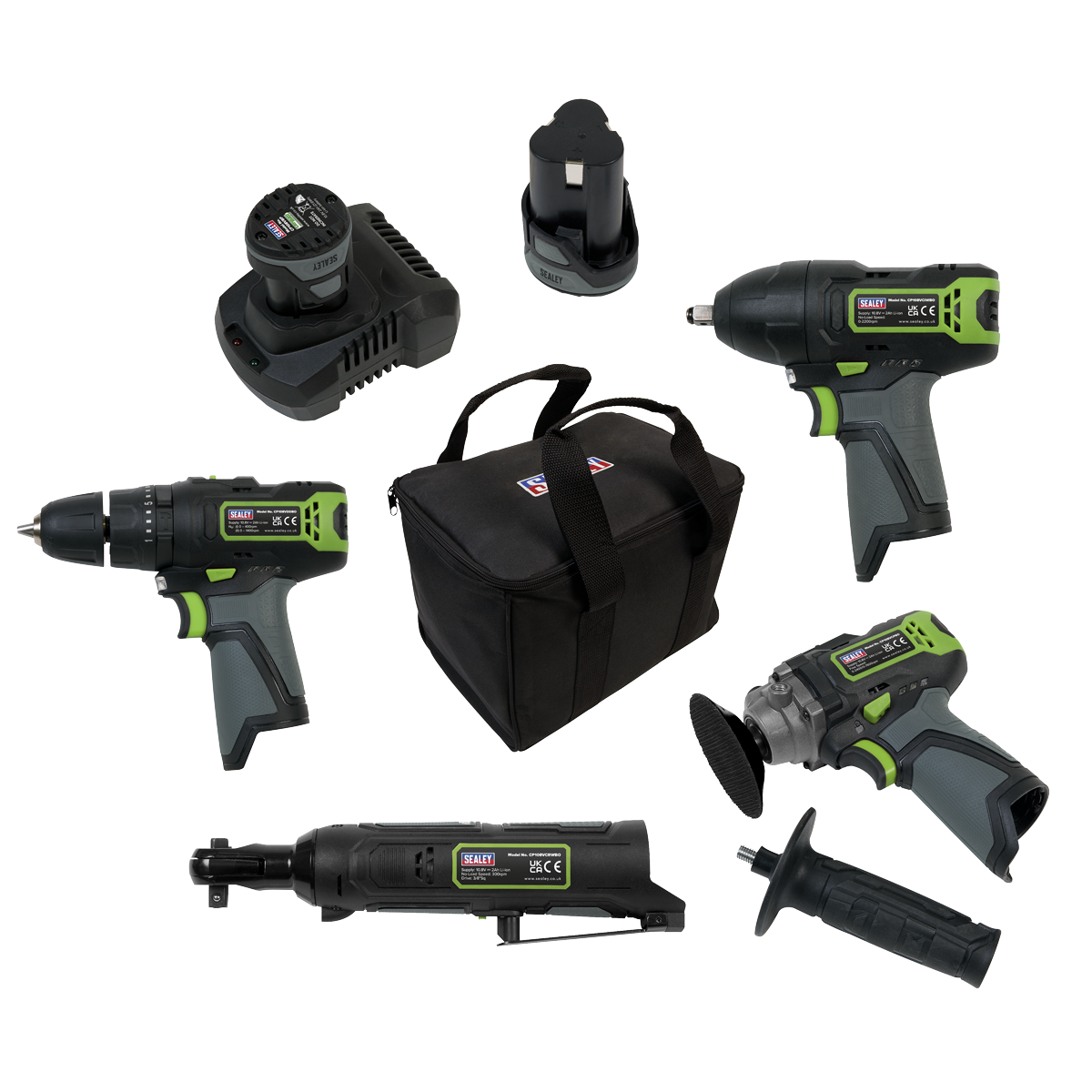 Sealey CP108VCOMBO1 SV108 Series 4 x 10.8V Cordless Combo Kit - 2 Batteries