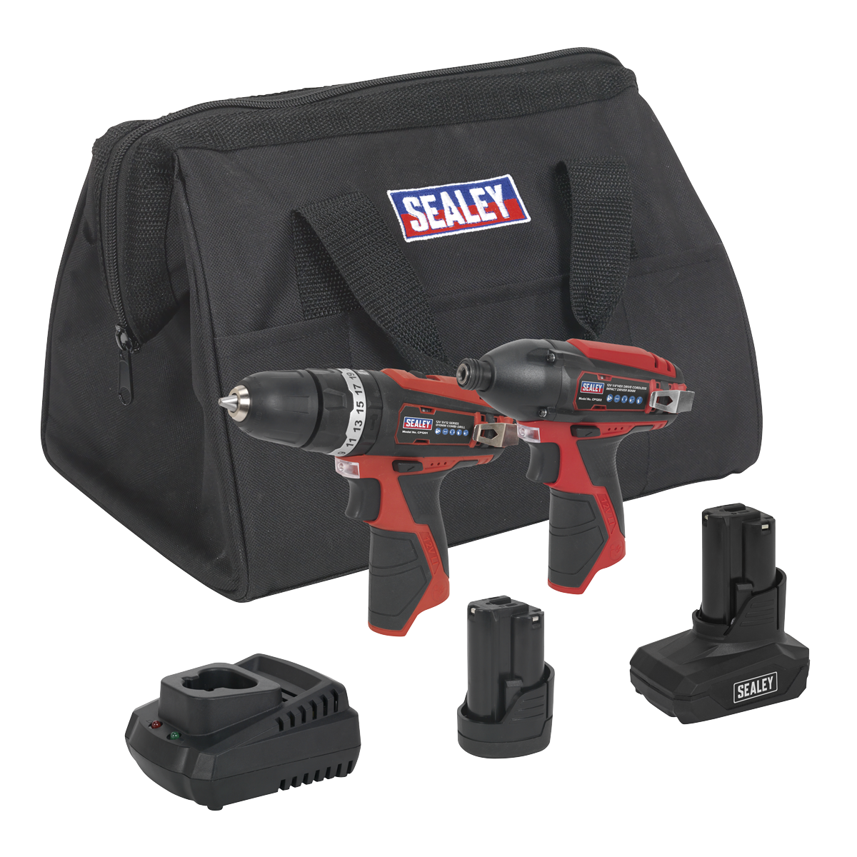 Sealey CP1200COMBO6 SV12 Series 2 x 12V Cordless Power Tool Combo Kit