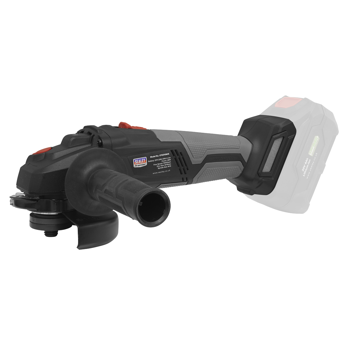 Sealey CP20VAGXKIT1 Brushless Angle Grinder Kit 115mm 20V 4Ah