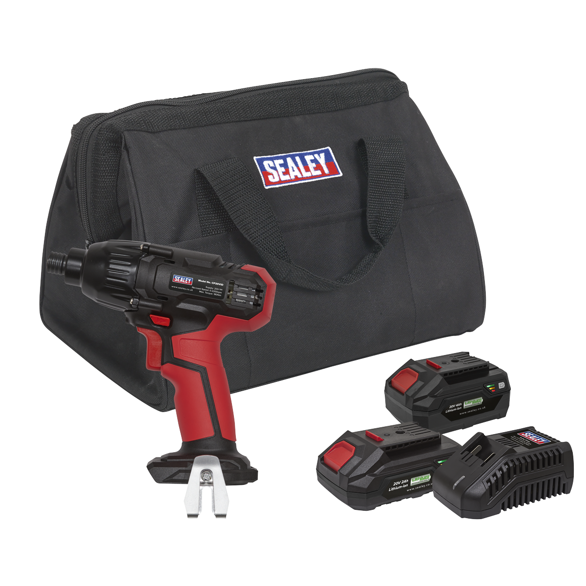 Sealey CP20VIDKIT Impact Driver Kit 1/4"Hex Drive 20V - 2 Batteries