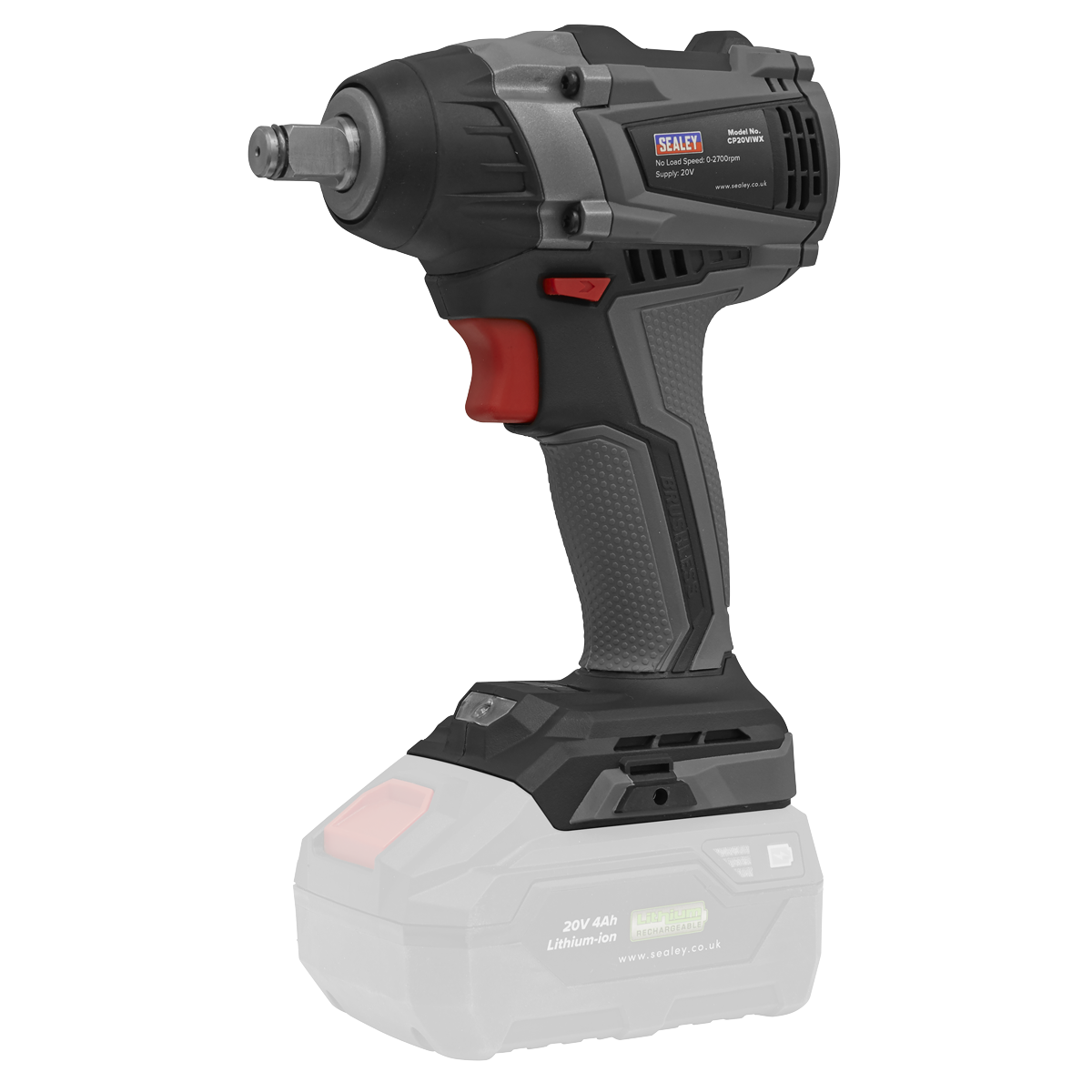 Sealey CP20VIWXKIT1 Brushless Impact Wrench Kit 1/2"Sq Drive 20V 300Nm 4Ah