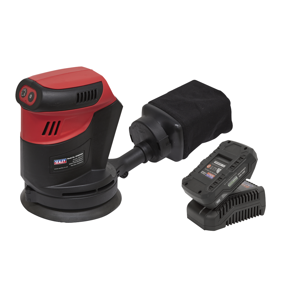 Sealey CP20VOSKIT1 Cordless Orbital Palm Sander Kit 125mm 20V 2Ah
