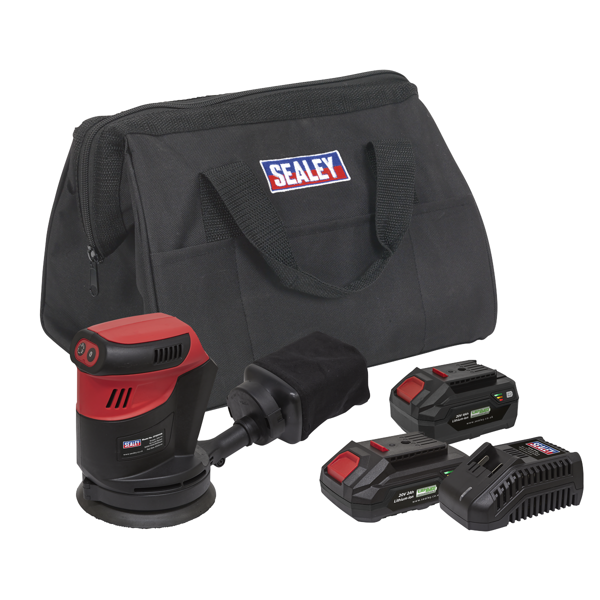 Sealey CP20VOSKIT Cordless Orbital Palm Sander Kit 125mm 20V - 2 Batteries