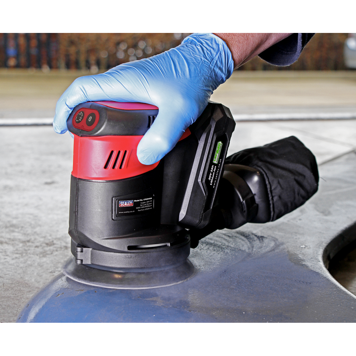 Sealey CP20VOSKIT1 Cordless Orbital Palm Sander Kit 125mm 20V 2Ah