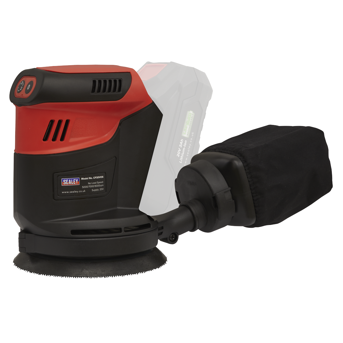 Sealey CP20VOSKIT1 Cordless Orbital Palm Sander Kit 125mm 20V 2Ah