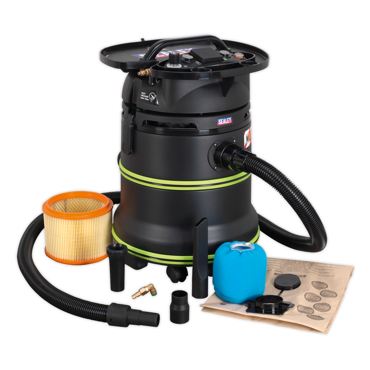Sealey DFS35M M Class Dust-Free Industrial Wet & Dry Vacuum Cleaner 35L with Autostart for Air/Electric Power Tools 1000W/230V