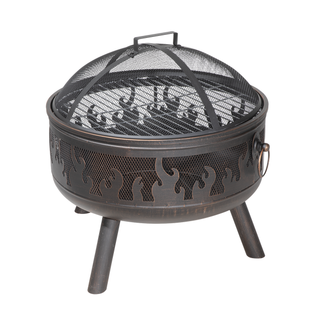 Dellonda Deluxe Firepit Fireplace Outdoor Patio Heater, Cooking Grill & Poker