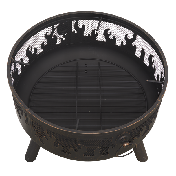 Dellonda Deluxe Firepit Fireplace Outdoor Patio Heater, Cooking Grill & Poker
