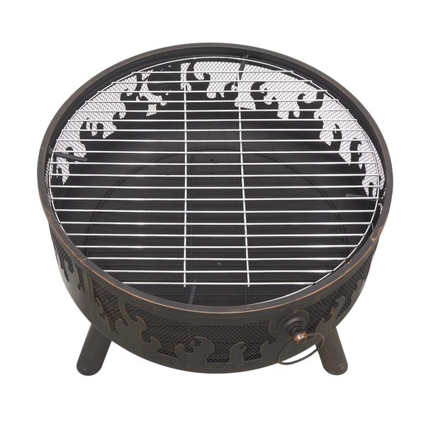 Dellonda Deluxe Firepit Fireplace Outdoor Patio Heater, Cooking Grill & Poker