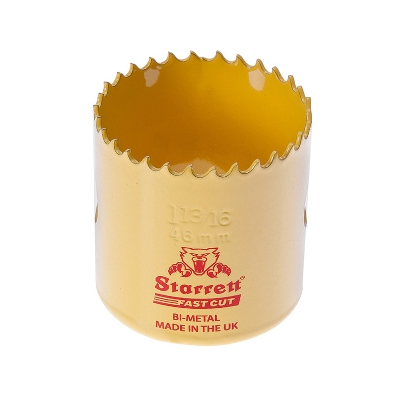 Starrett FCH1136 HSS Fast Cut Hole Saw 1-13/16" (46mm)
