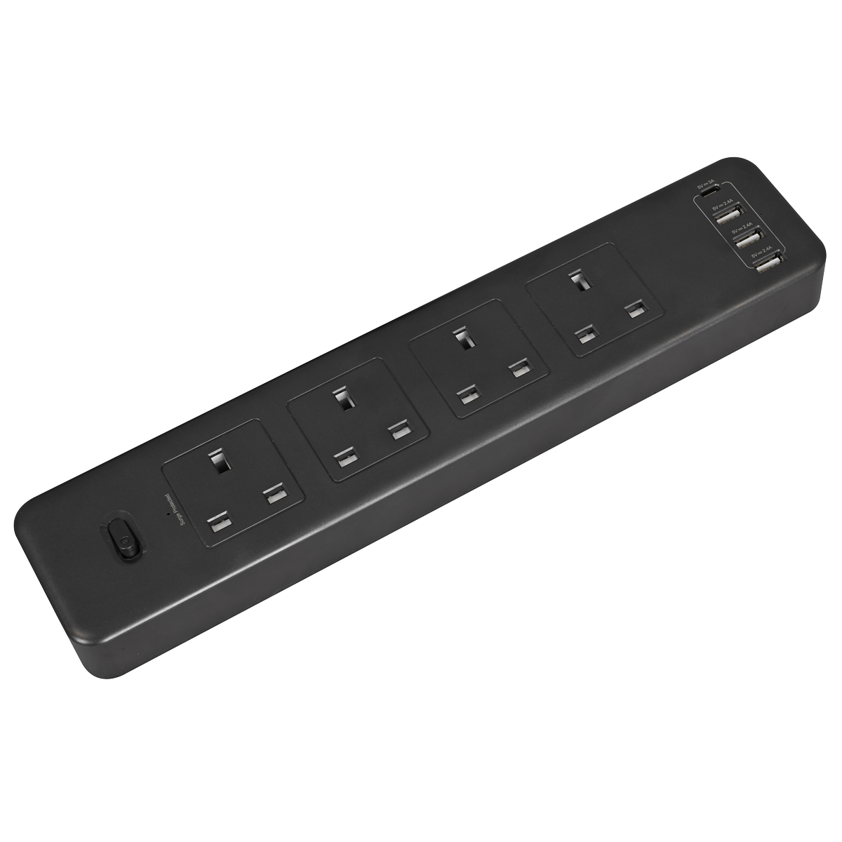 Sealey EL34USBB 2.6m Extension Lead with USB Ports - Black