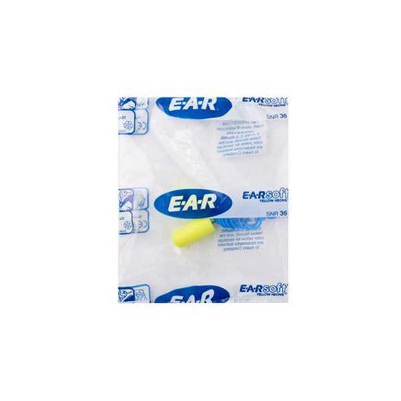 3M E-A-R E-A-Rsoft Yellow Neons Earplugs, 36 dB, Corded, ES-01-005 - 200 Pair