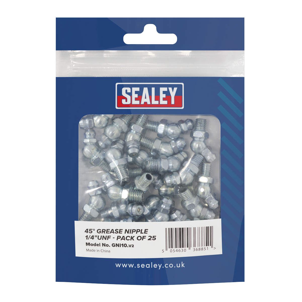 Sealey GNI10 45 Grease Nipple 1/4"UNF - Pack of 25