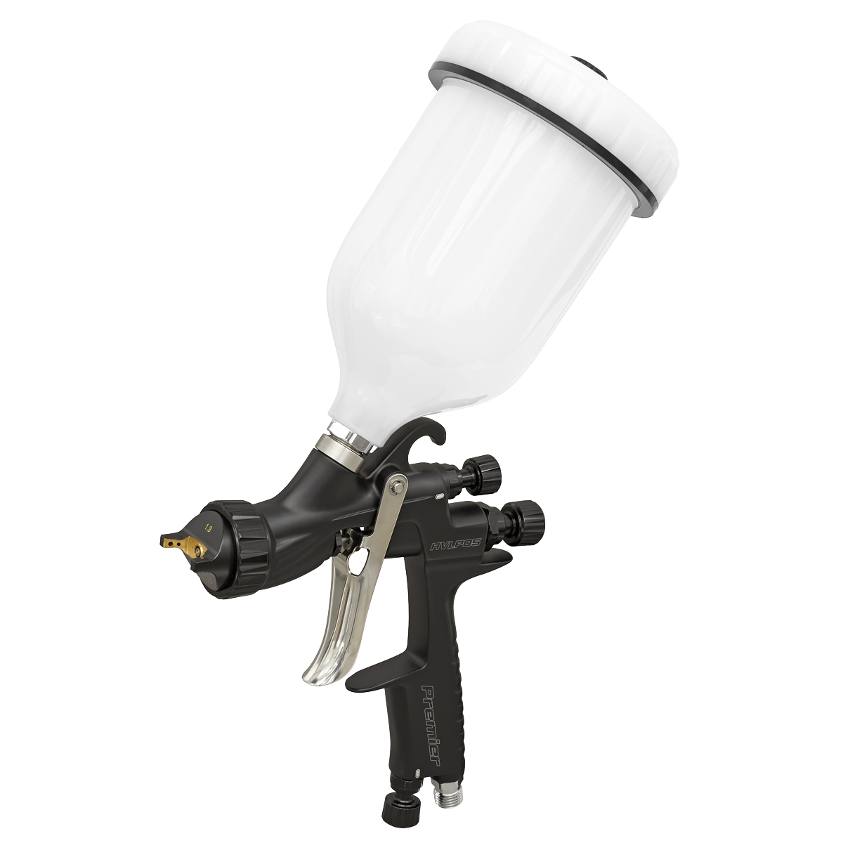Sealey HVLP05 Premier Professional HVLP Gravity Feed Spray Gun 1.3mm Set-Up