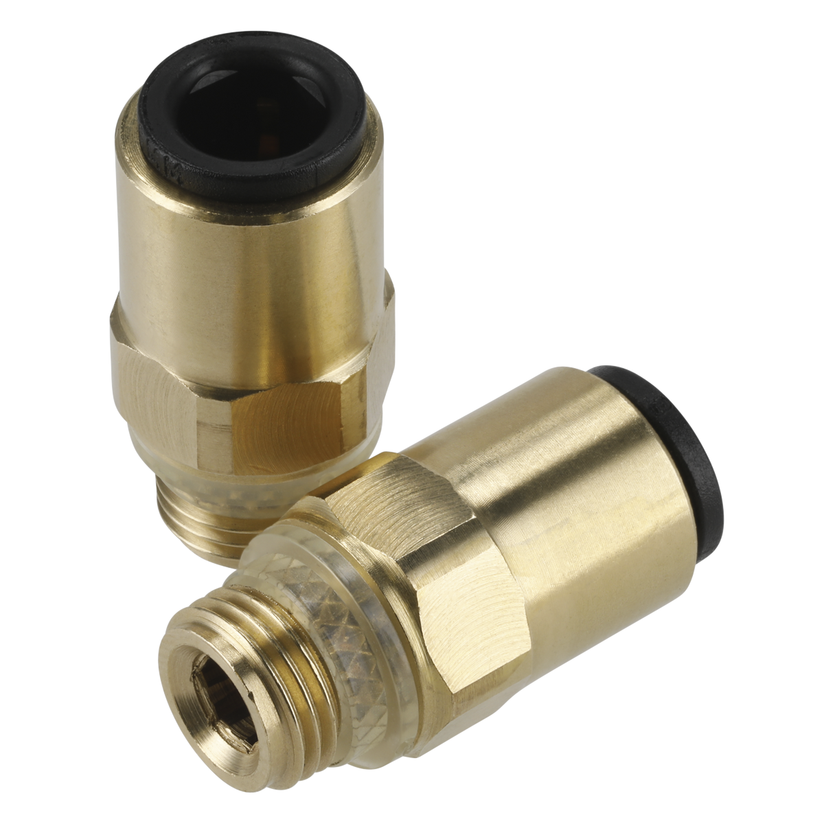 Sealey JGBC618 Brass SuperThread Straight Adaptor 6mm x 1/8"BSP Pack of 2 (John Guest Speedfit® - RM010611)