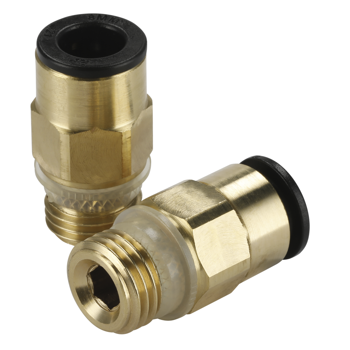 Sealey JGBC814 Brass SuperThread Straight Adaptor 8mm x 1/4"BSP Pack of 2 (John Guest Speedfit® - RM10812)