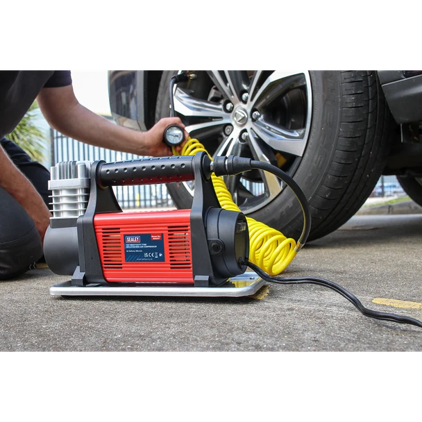 Sealey MAC07 Tyre Inflator/Mini Air Compressor 12V Heavy-Duty