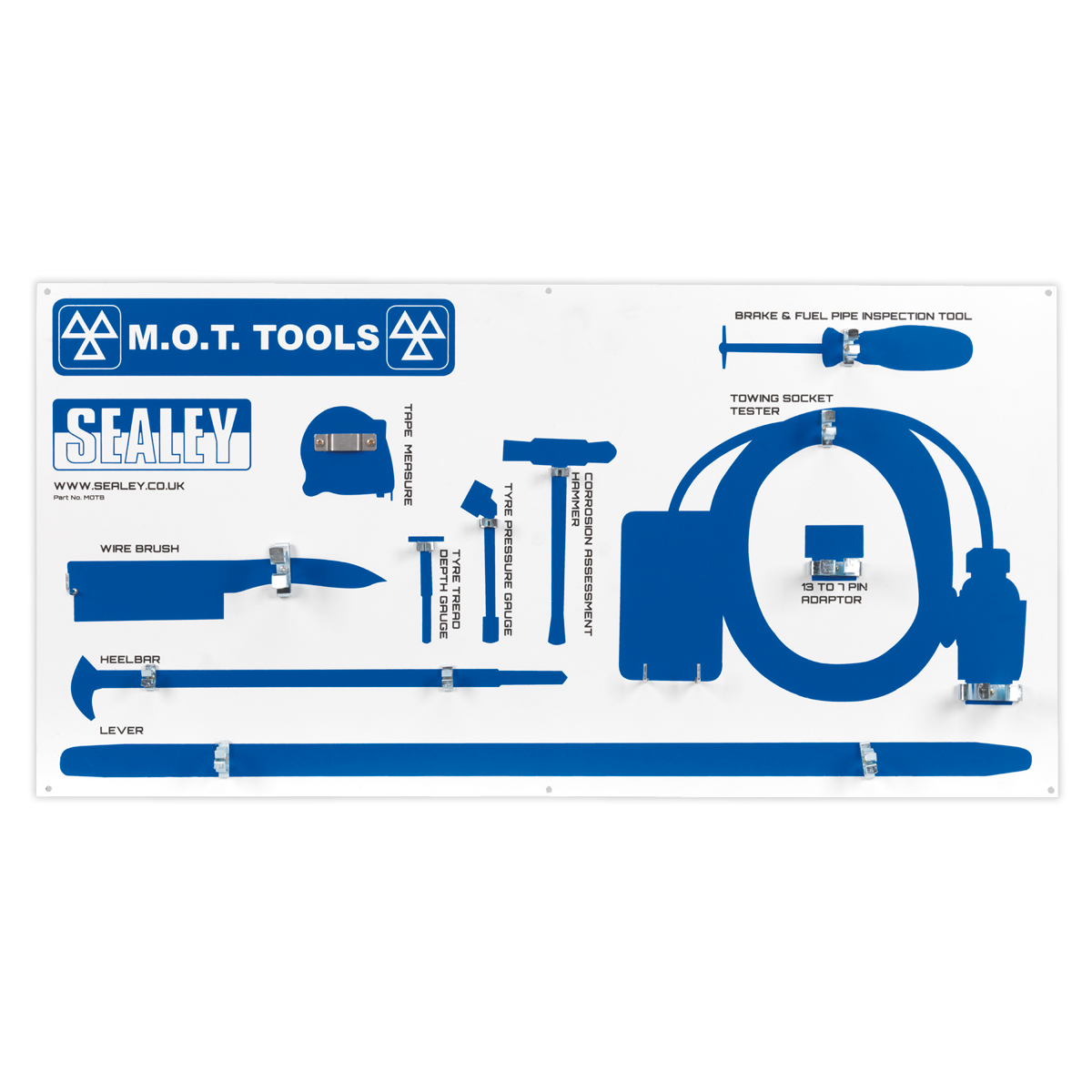 Sealey MOTBKIT MOT Tool Board with Tools