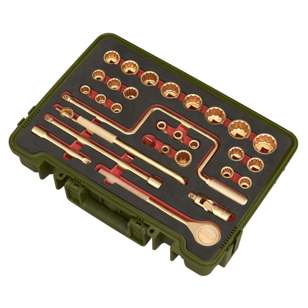 Sealey NS039 Socket Set 31pc 1/2"Sq Drive - Non-Sparking