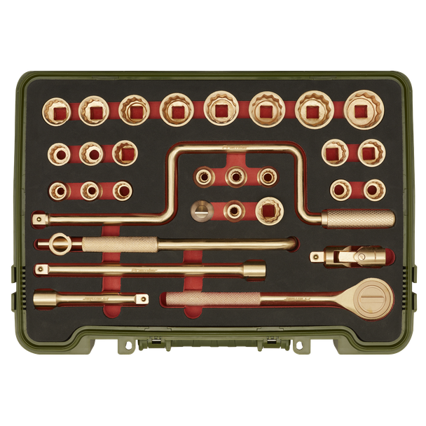 Sealey NS039 Socket Set 31pc 1/2"Sq Drive - Non-Sparking