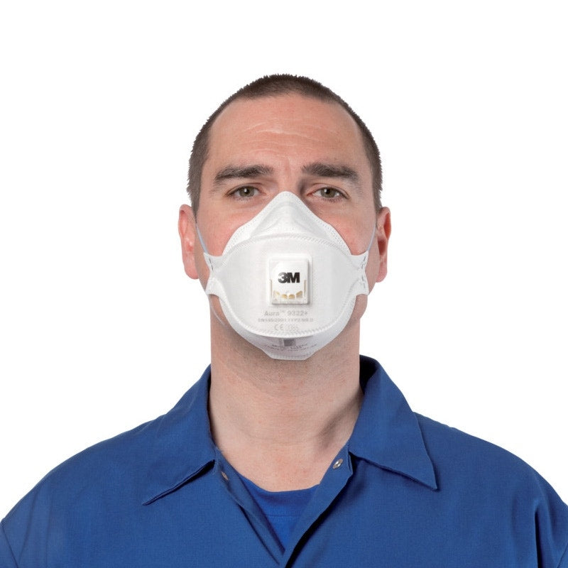 3M Aura Comfort Valved Disposable Respirators, FFP2, 9322+ (10 Pack)