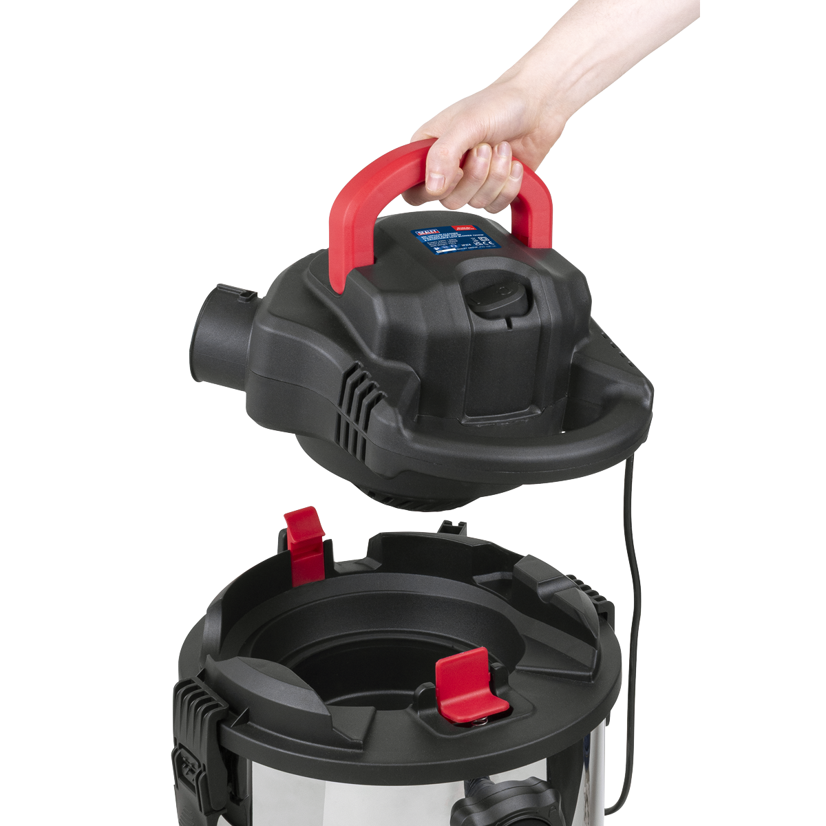 Sealey PC300SD 30L Vacuum Cleaner Wet & Dry with Stainless Steel Drum & Detachable Leaf Blower 1200W/230V