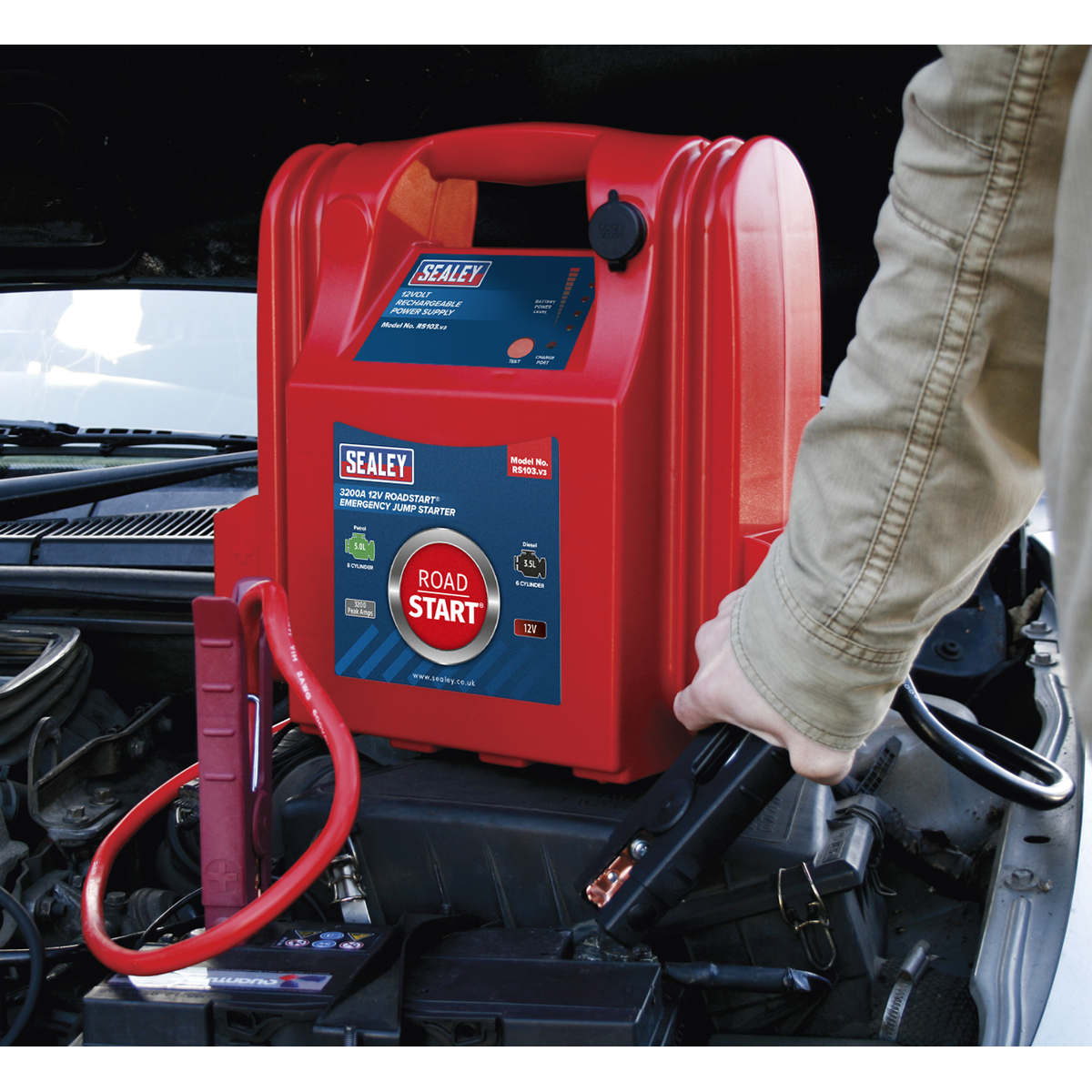 Sealey RS103 RoadStart Emergency Jump Starter 12V 3200 Peak Amps
