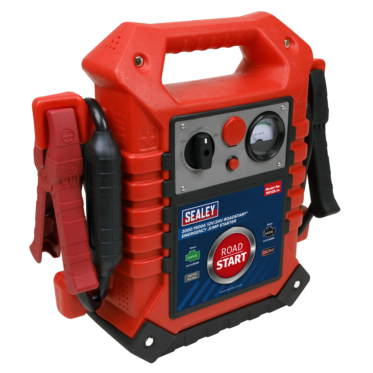 Sealey RS125 RoadStart Emergency Jump Starter 12/24V 3000/1500 Peak Amps