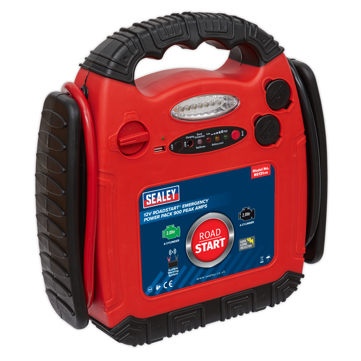 Sealey RS131 RoadStart® Emergency Power Pack 12V 900 Peak Amps