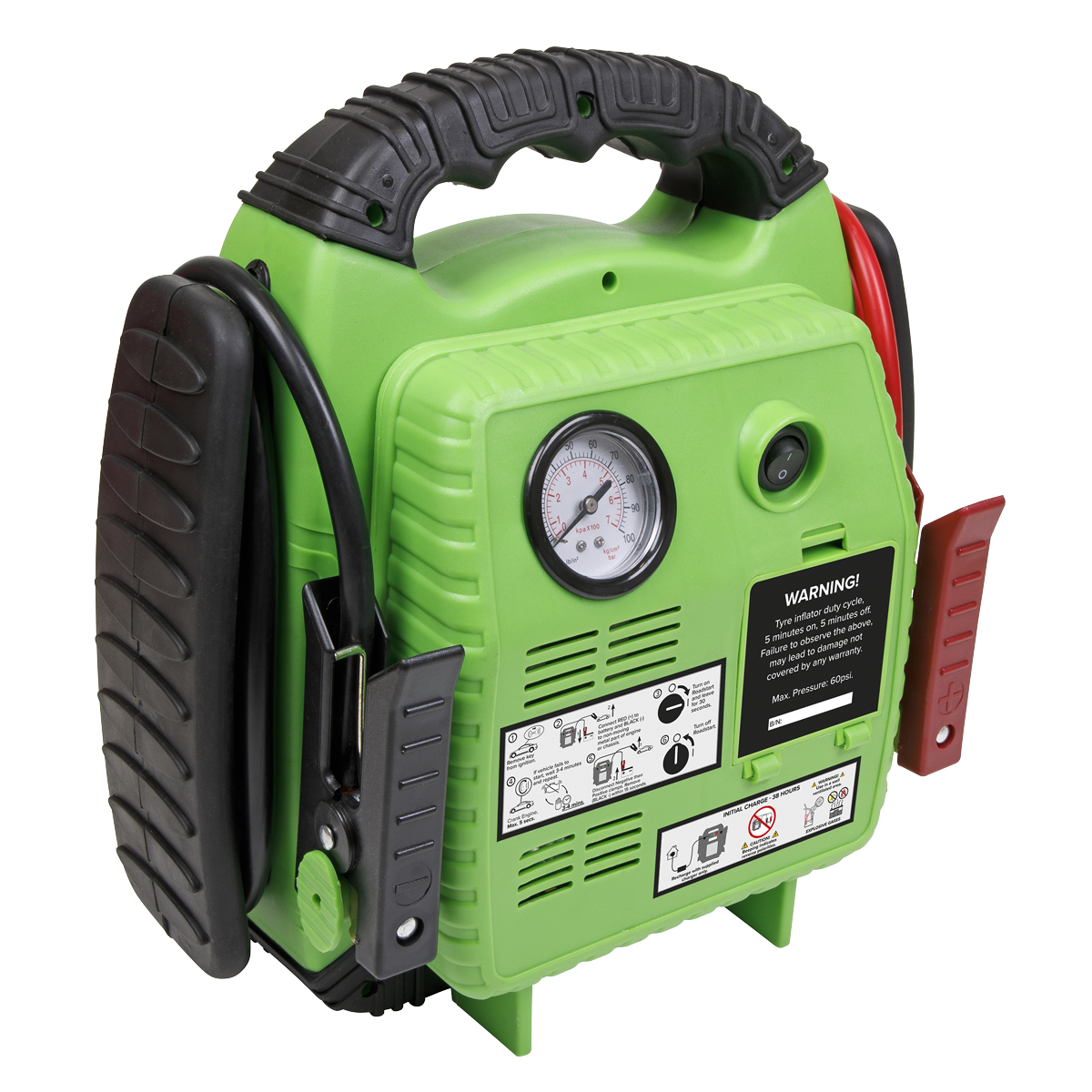 Sealey RS1322HV RoadStart® Emergency Jump Starter with Air Compressor 12V 900 Peak Amps