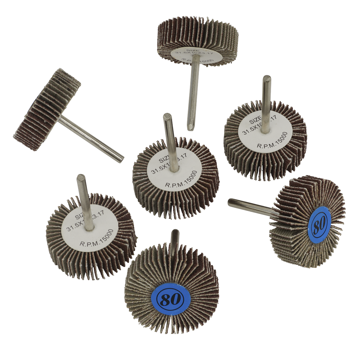 Sealey RTA7FW Rotary Tool Flap Wheel Set 7pc Ø30mm