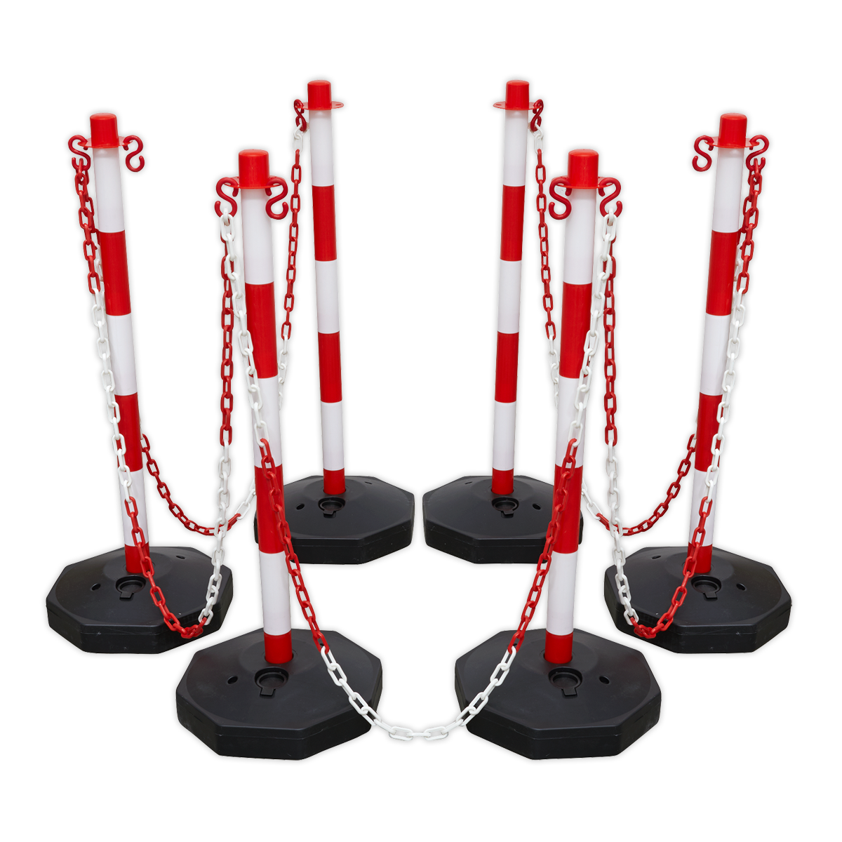 Sealey RWSBKIT Red/White Post & Chain Kit 25m