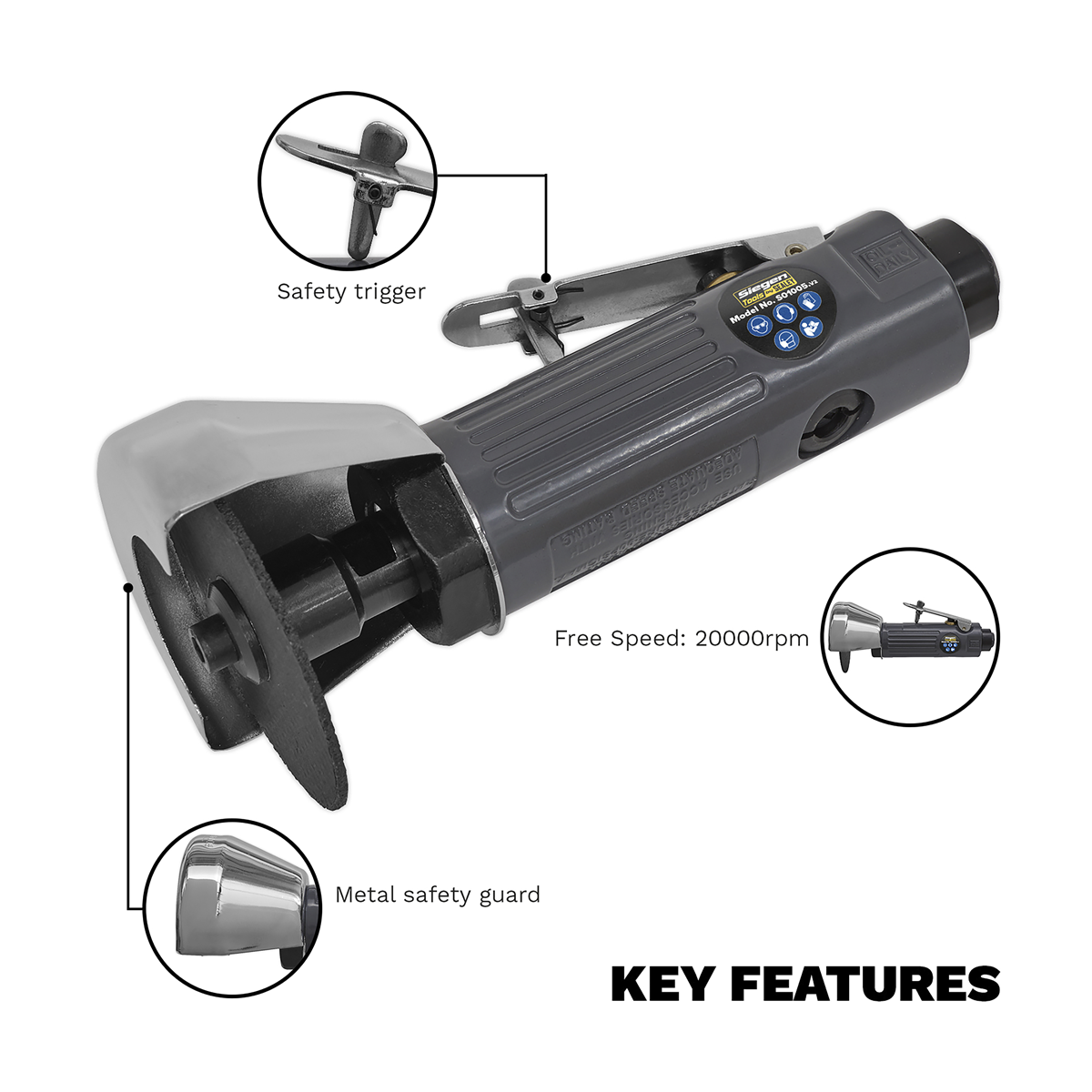 Sealey S01005 Air Rotary Cut-Off Tool 75mm
